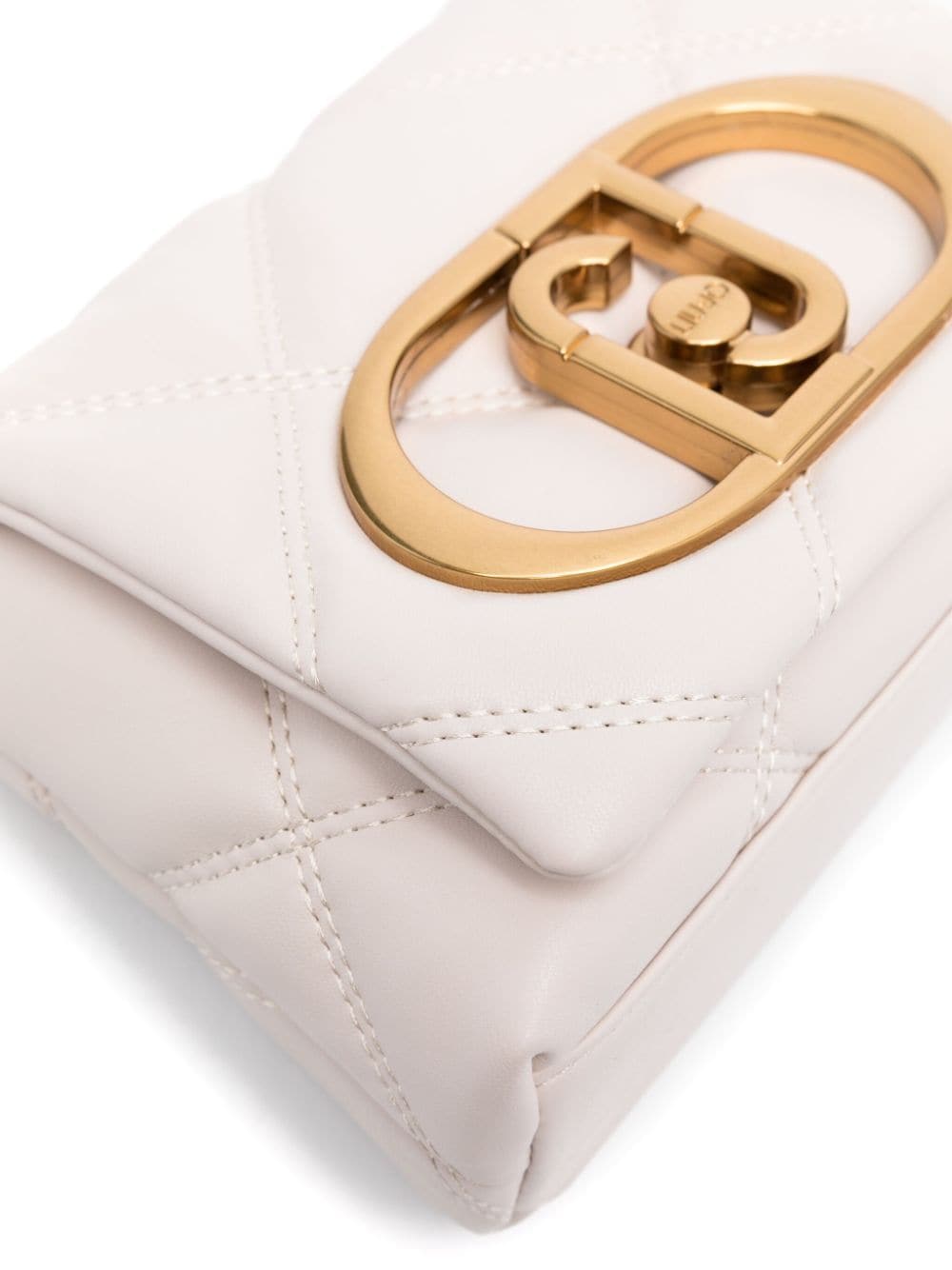 Shop Liu •jo Logo-plaque Quilted Crossbody Bag In Neutrals