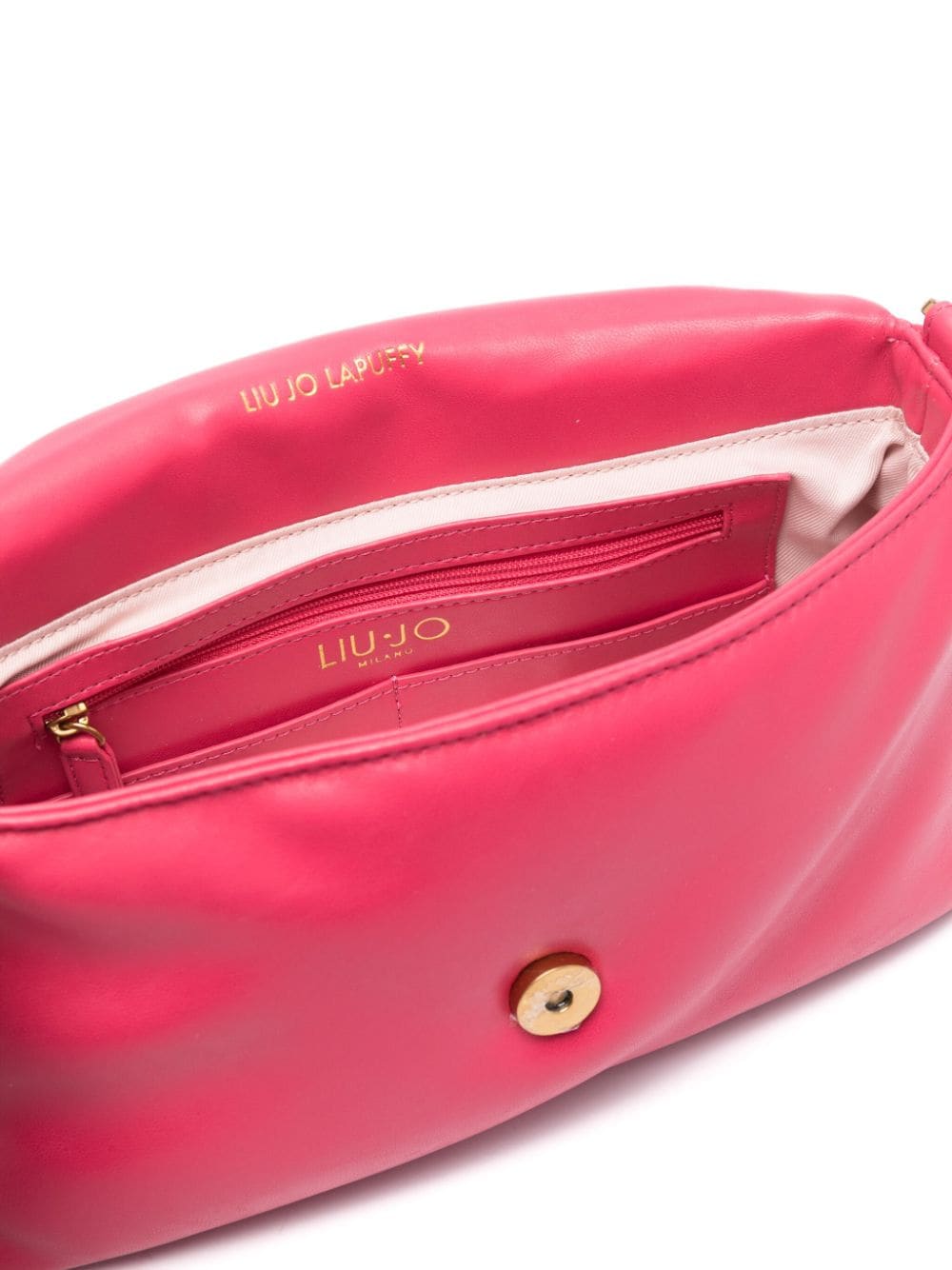 Shop Liu •jo Lapuffy Crossbody Bag In Pink