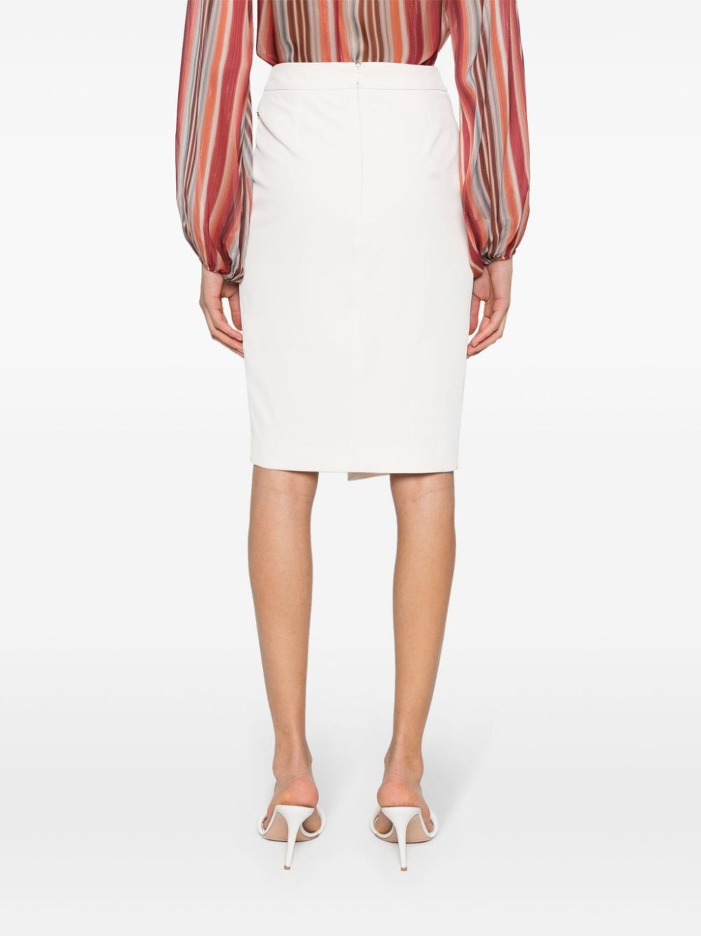 Shop Liu •jo Chain-link Midi Skirt In White