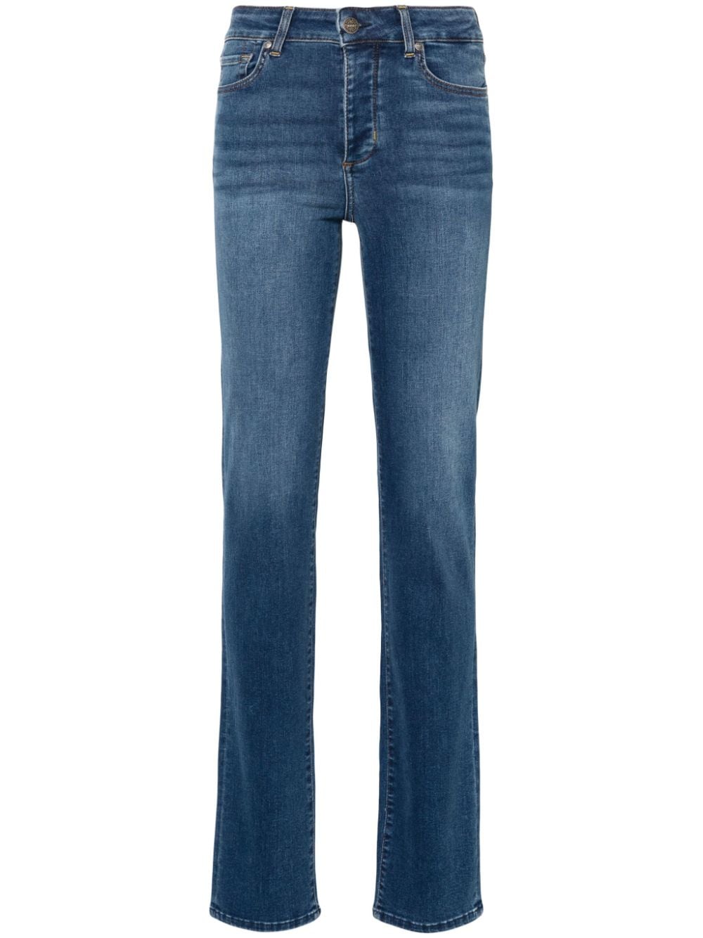 high-rise straight-leg jeans