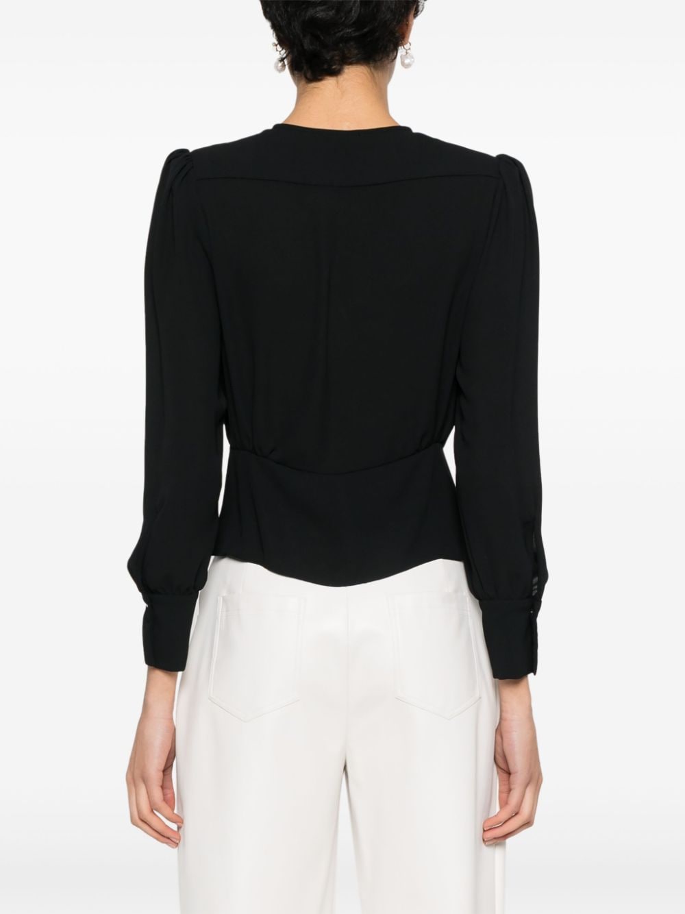 LIU JO Georgette blouse met geplooid detail Zwart