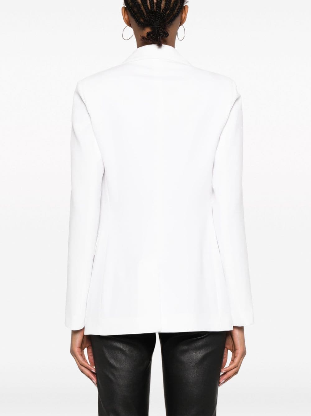 Shop Liu •jo Brooch-detail Double-breasted Blazer In White