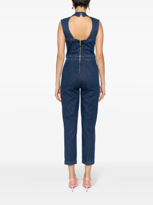 LIU JO Denim Sleeveless Jumpsuit Farfetch