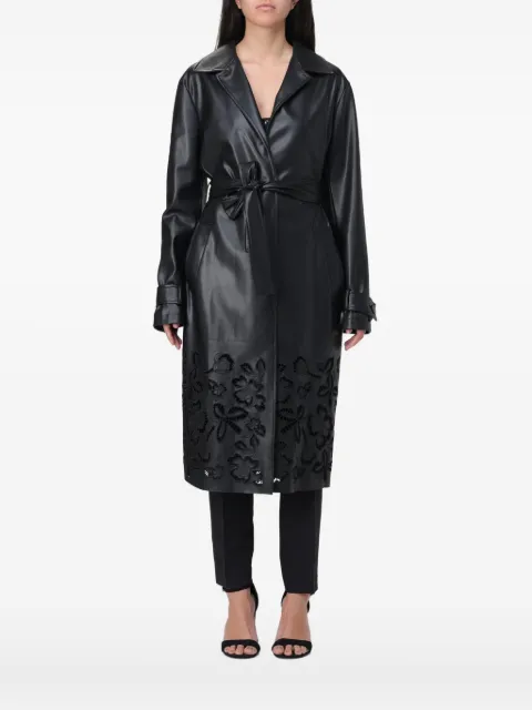 LIU JO floral appliqué belted coat