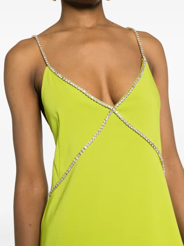 LIU JO rhinestone-straps Midi Dress | Green | FARFETCH LIU JO rhinestone-straps Midi Dress | Green | FARFETCH
