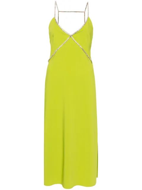 LIU JO vestido midi con tirantes de strass