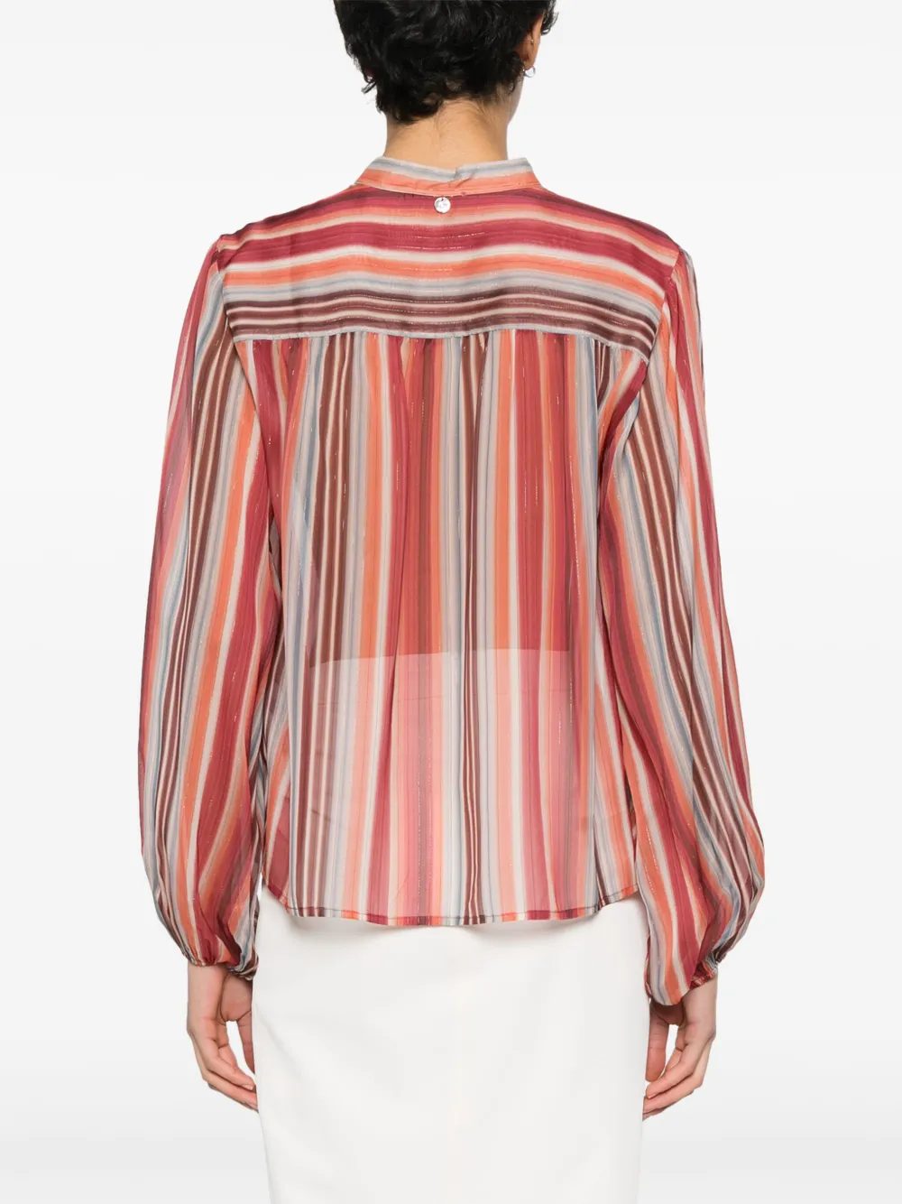 Liu •jo Tassel-detail Striped Blouse In Red