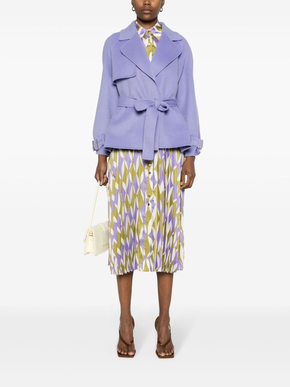 Shop Liu •jo Short Trench Coat In Purple