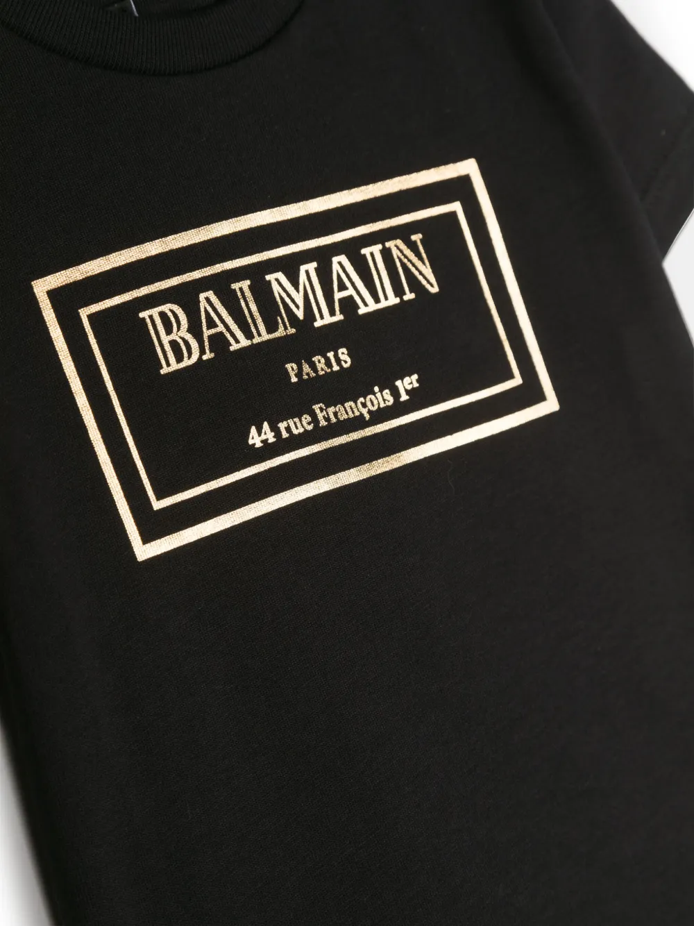 Balmain Kids T-shirt met metallic-effect Zwart