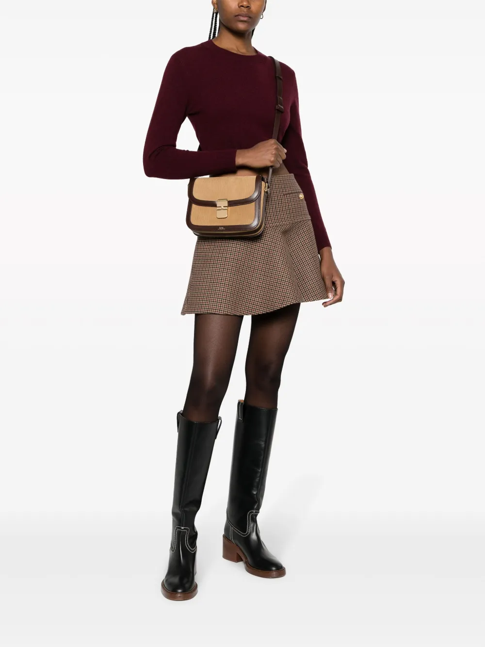 A.P.C. Grace kleine crossbodytas - Beige