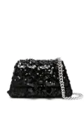 Self-Portrait mini Bow sequin-embellished bag - Black