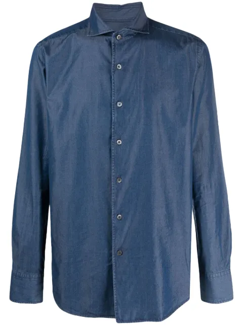 Canali camisa con cuello italiano