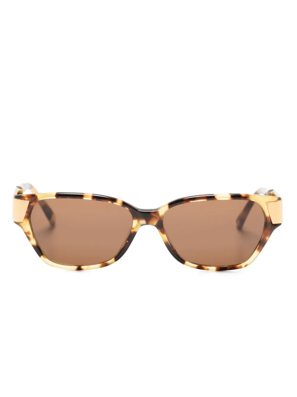 Gianfranco Ferre Home Logo-engraved Tortoiseshell Sunglasses In Brown