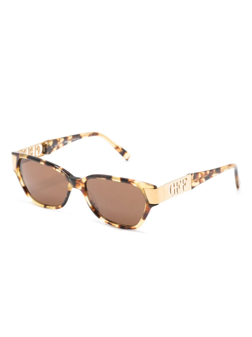 Gianfranco Ferré Home logo-engraved tortoiseshell sunglasses - Bruin