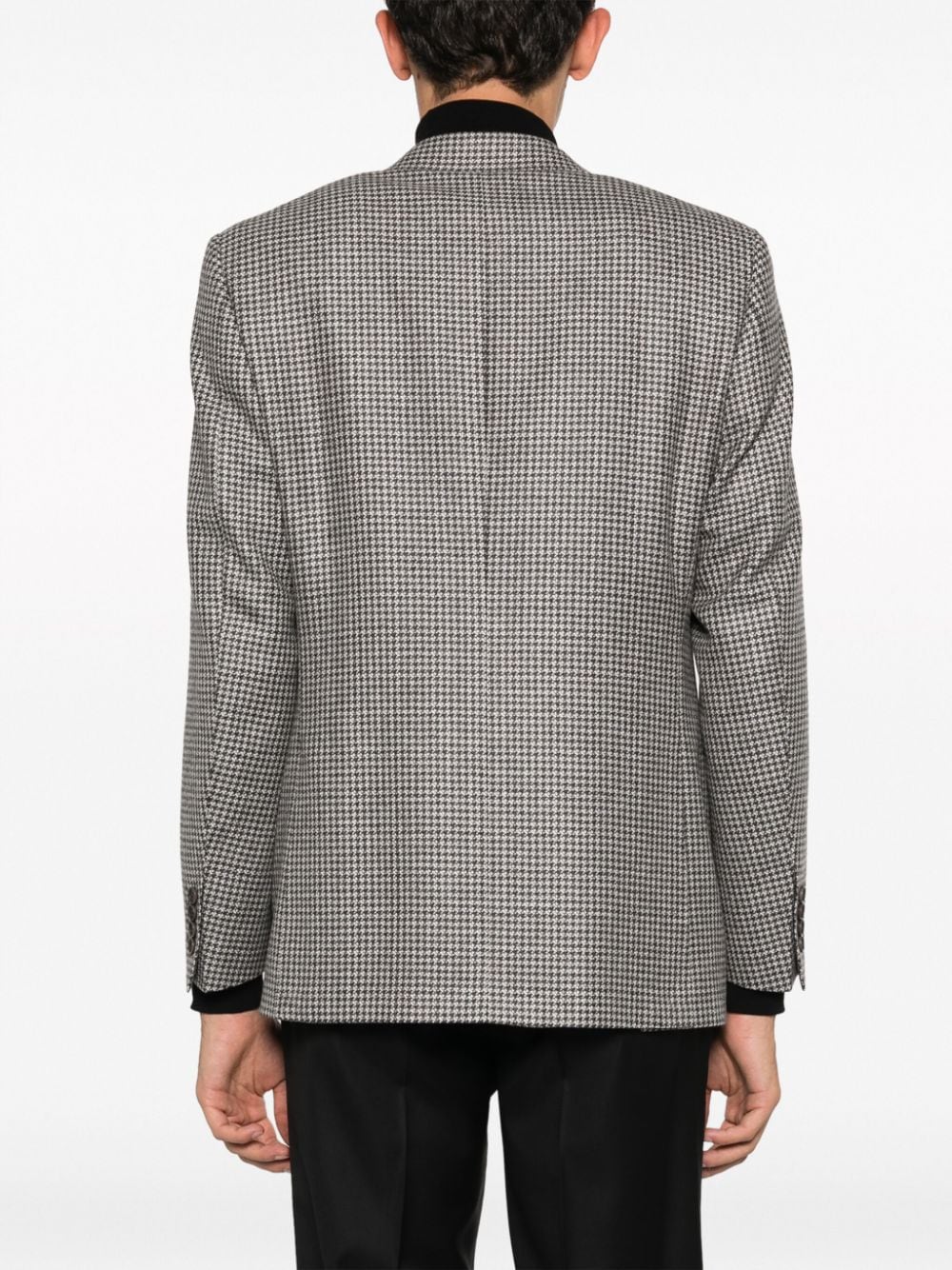 Shop Canali Single-breasted Houndstooth Blazer In Grey