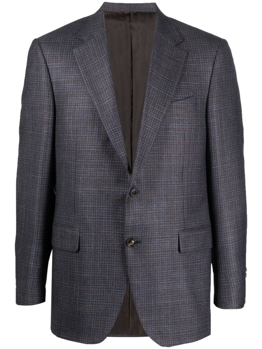 canali blazer boutonné à carreaux - bleu