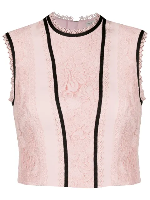 Martha Medeiros Blusa cropped com acabamento contrastante
