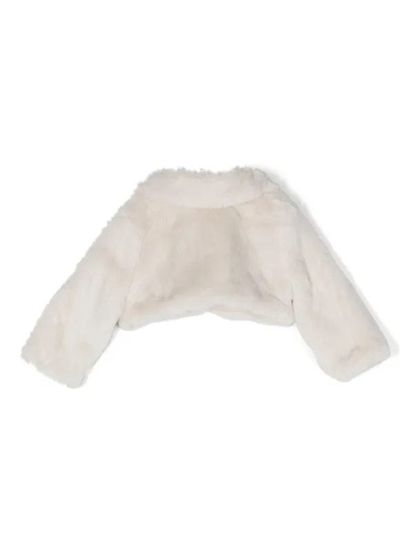 White cropped faux hot sale fur jacket