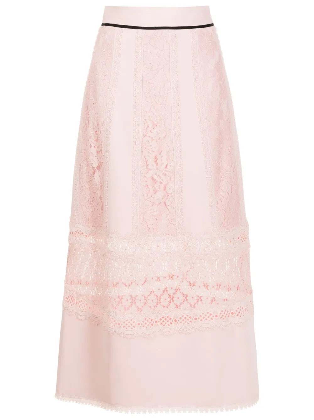 Martha Medeiros Saia midi Arabela com renda | Rosa | Image 1