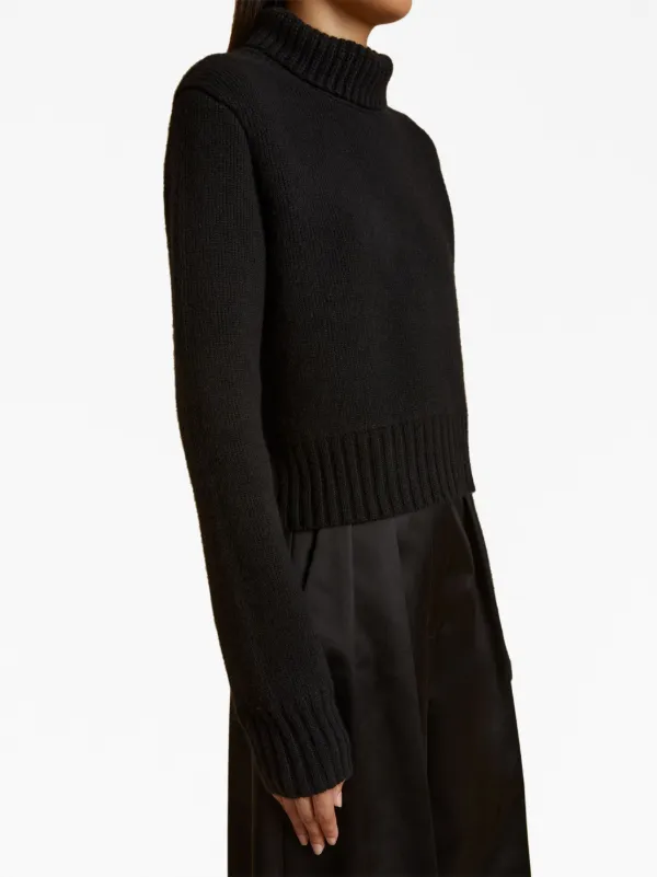 KHAITE Jovie roll neck cashmere jumper women Elastane Cashmere L Black