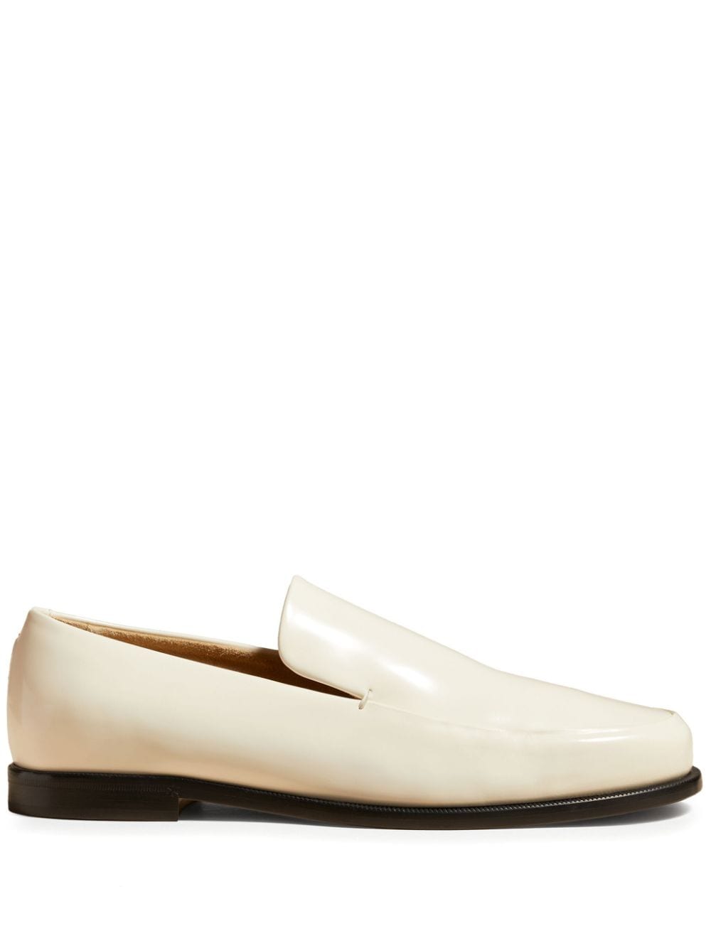 Shop Khaite Alessio Leather Loafers In White