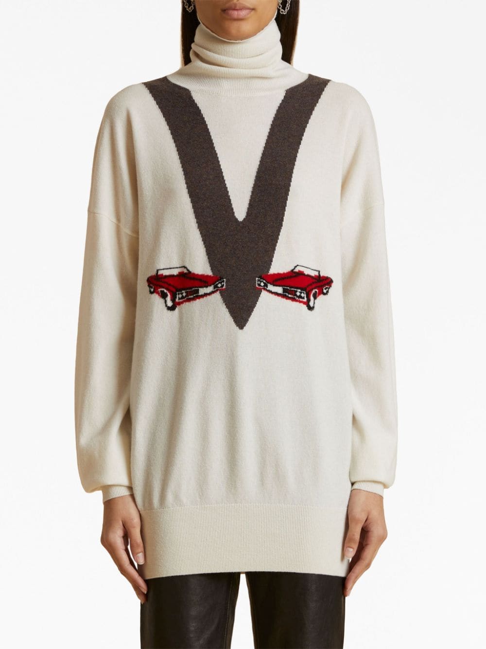 Shop Khaite Esmal Jacquard-knit Cashmere Jumper In White