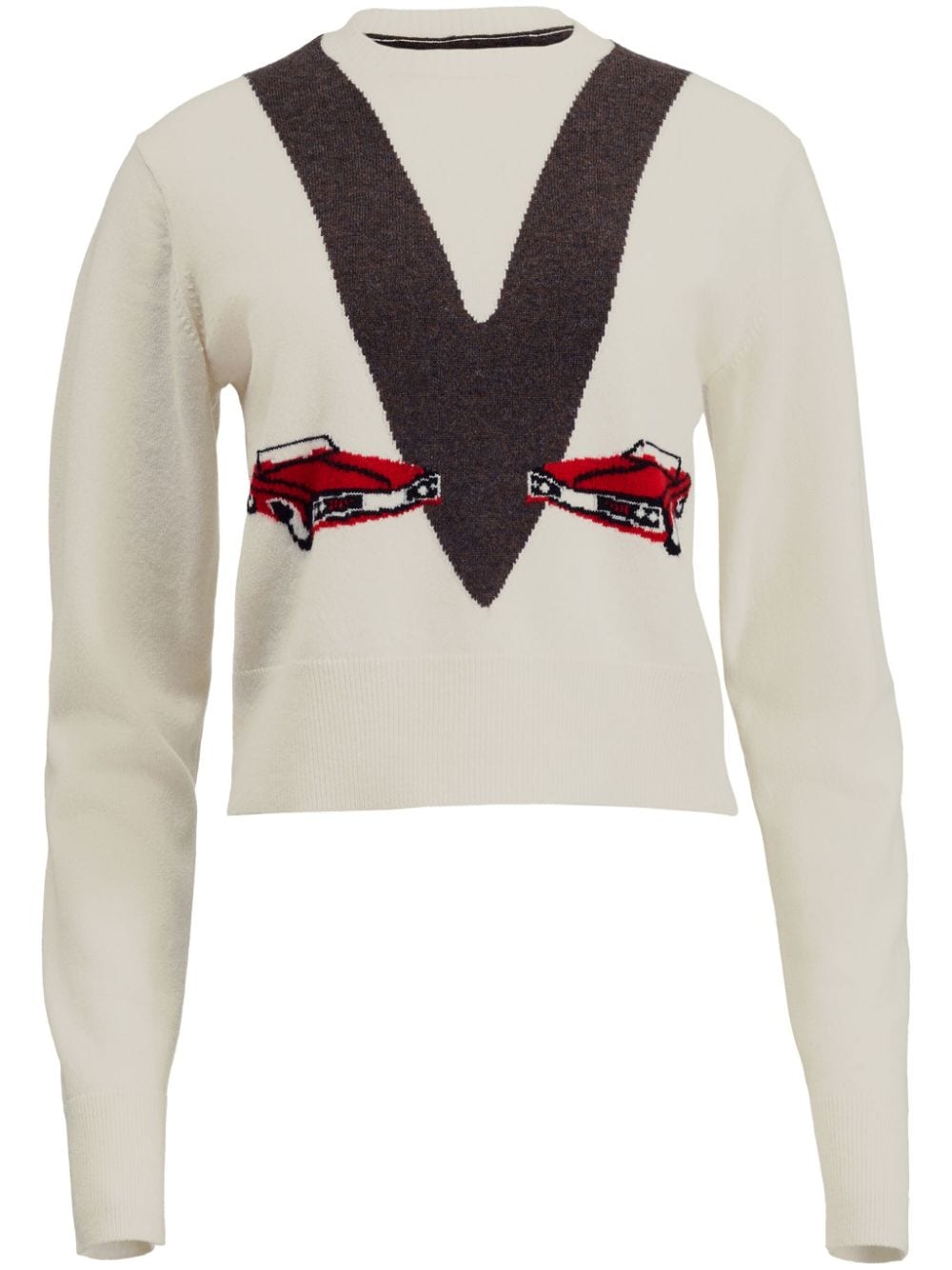 Shop Khaite Mavis Jacquard-knit Cashmere Jumper In White