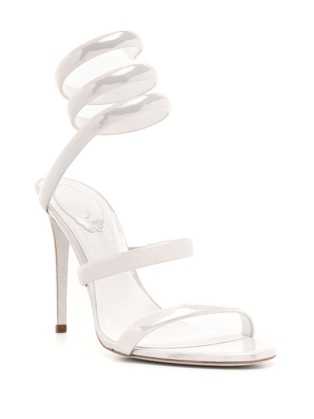 René Caovilla Cleo 105mm pearlescent sandals - Beige