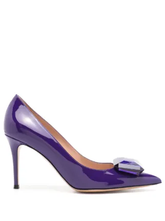 Gianvito Rossi Jaipur 105mm Gemstone Leather Pumps | Purple Gianvito Rossi Jaipur 105mm Gemstone Leather Pumps | Purple