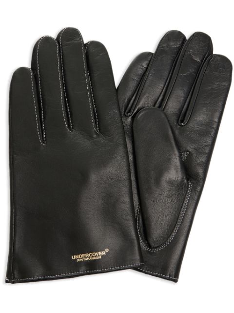 Undercover guantes con logo en relieve