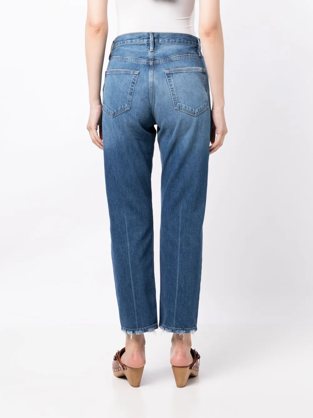 Shop Frame Le Original Straight-leg Jeans In Blue