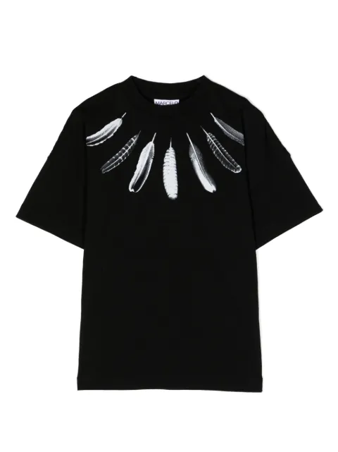 Marcelo Burlon County Of Milan Kids feather-print cotton T-shirt