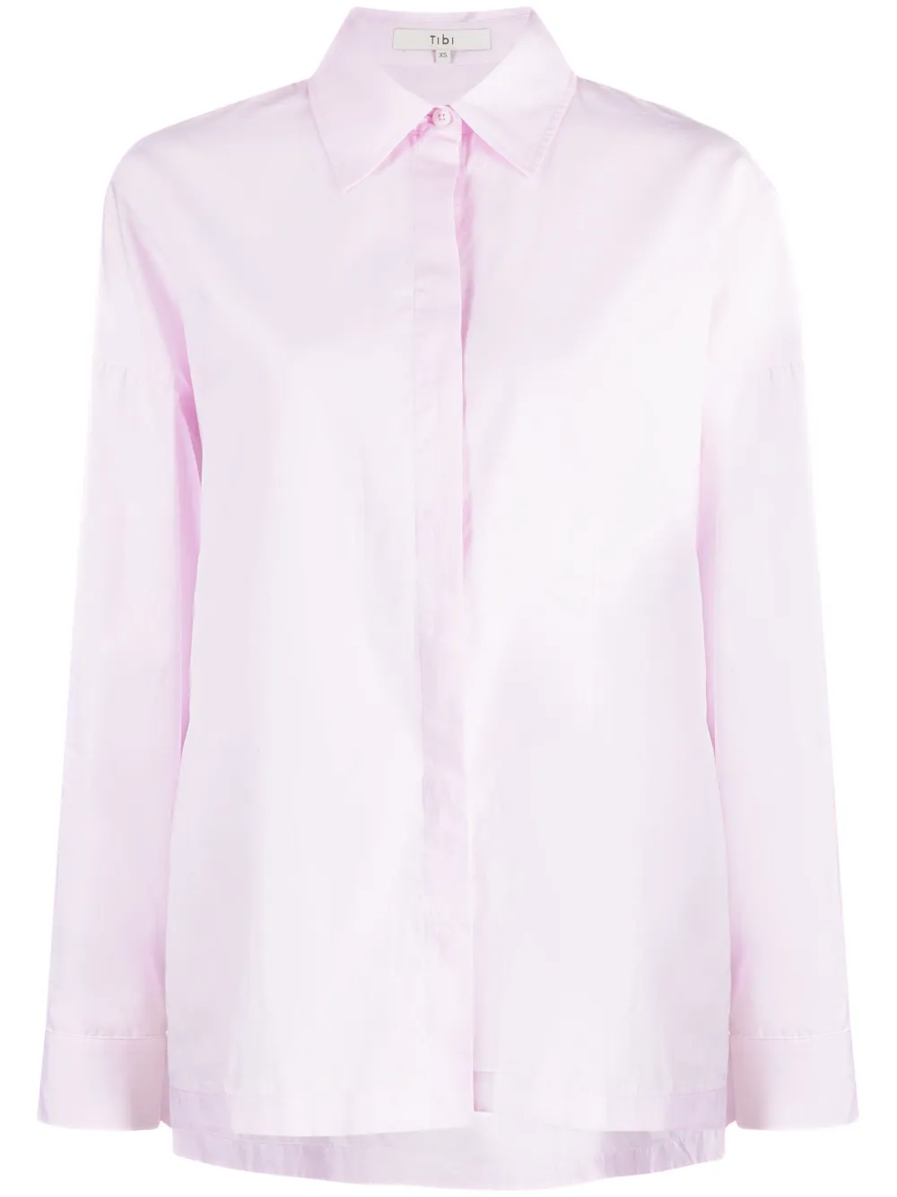 TIBI GABE POINTED FLAT-COLLAR COTTON SHIRT