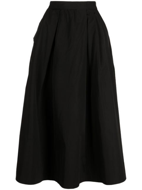 SHIATZY CHEN logo-embroidered asymmetric midi skirt