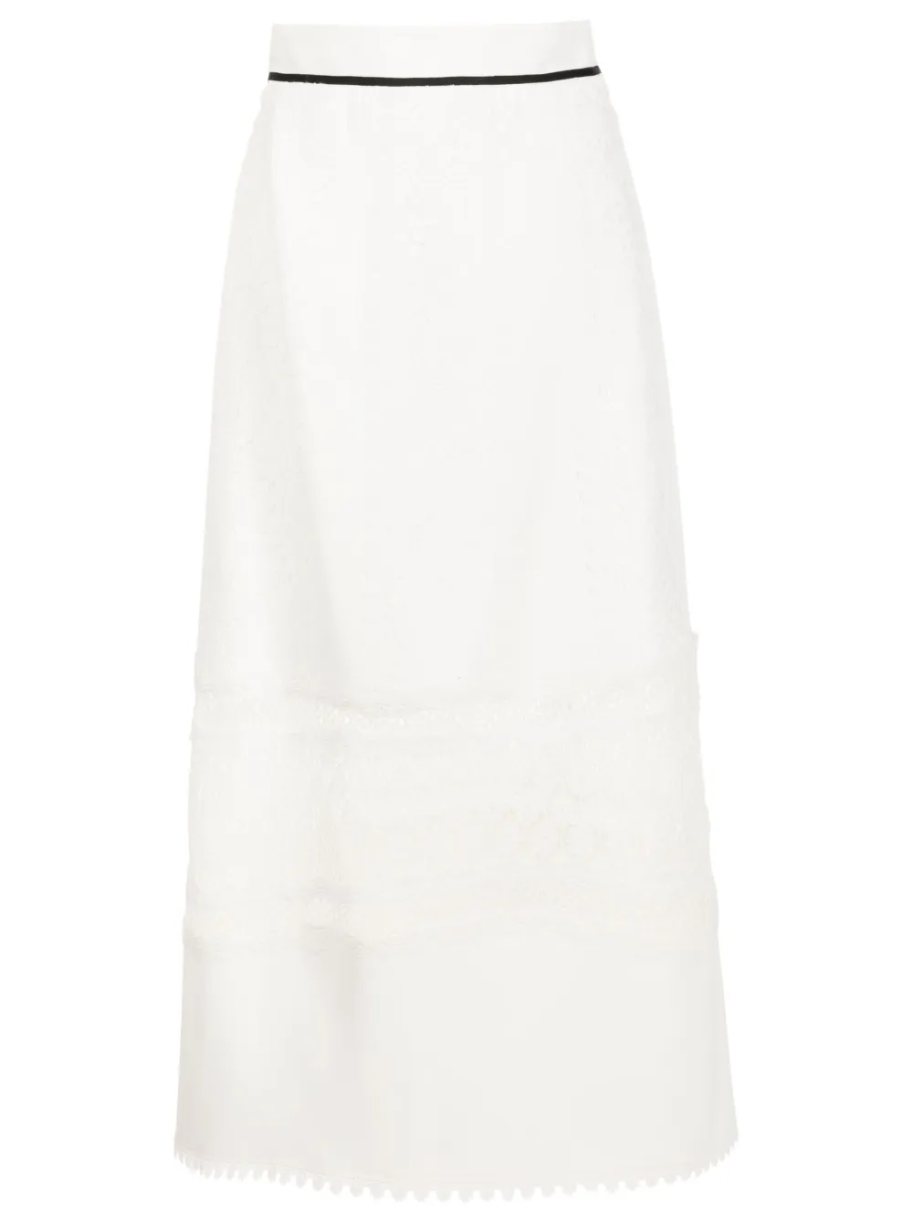 Martha Medeiros Saia midi Arabela com renda | Branco | Image 1