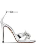 Aquazzura Crystal Margarita 105mm metallic sandals - Silver