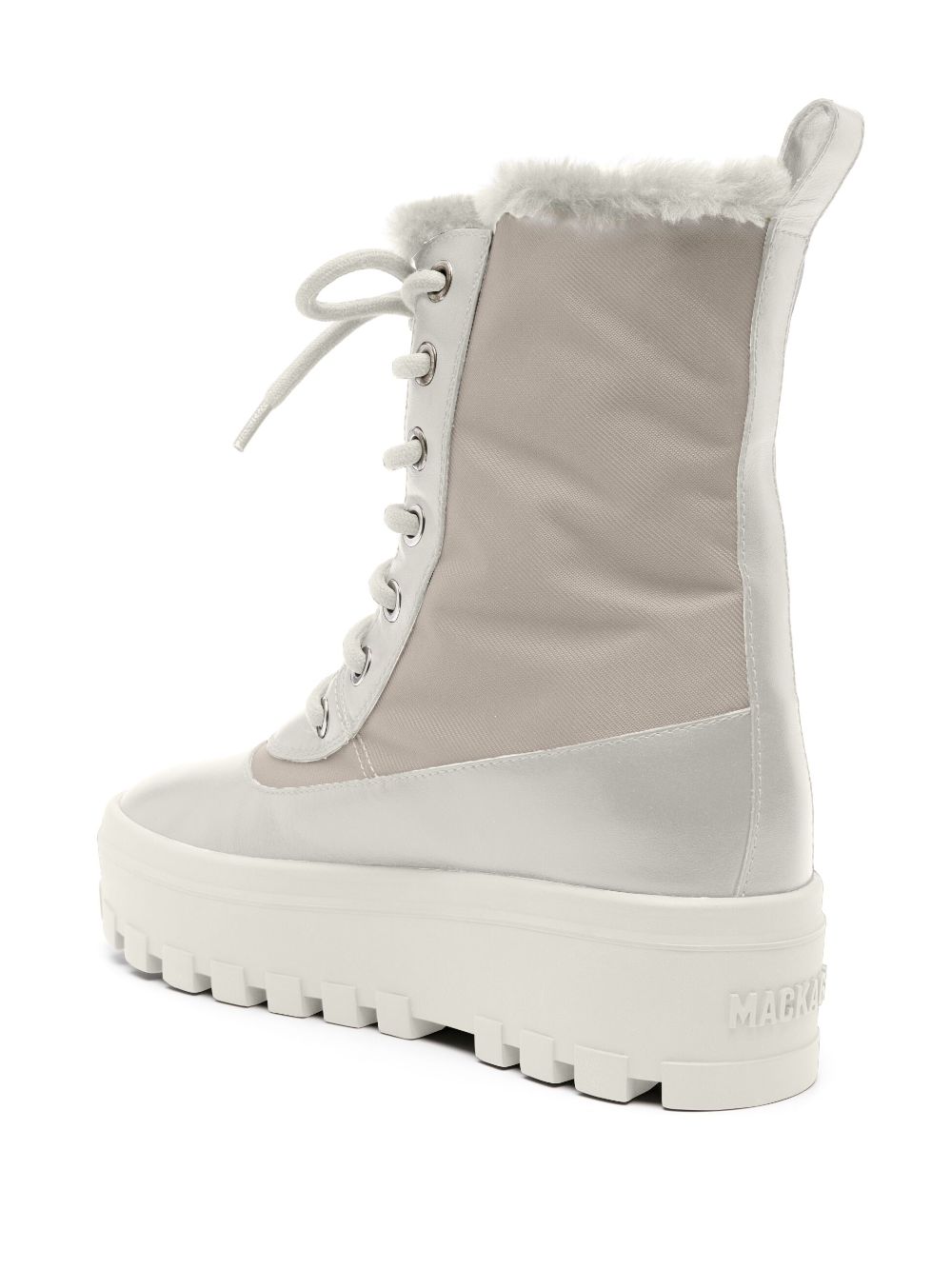 Shop Mackage Hero Shearling Ankle Boots In White