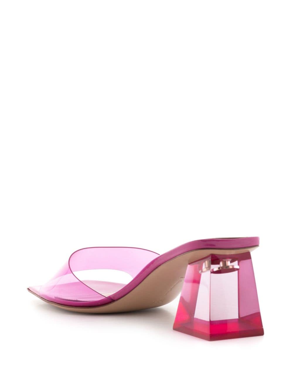 Shop Gianvito Rossi Cosmic 55mm Square-toe Transparent Mules In Pink