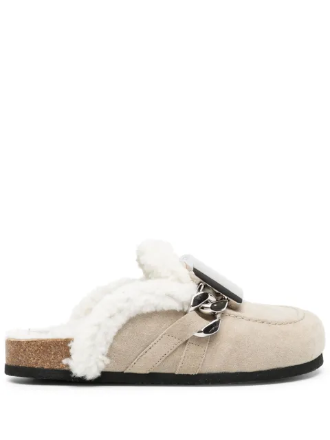 JW Anderson Gourmet shearling-trim loafer mules