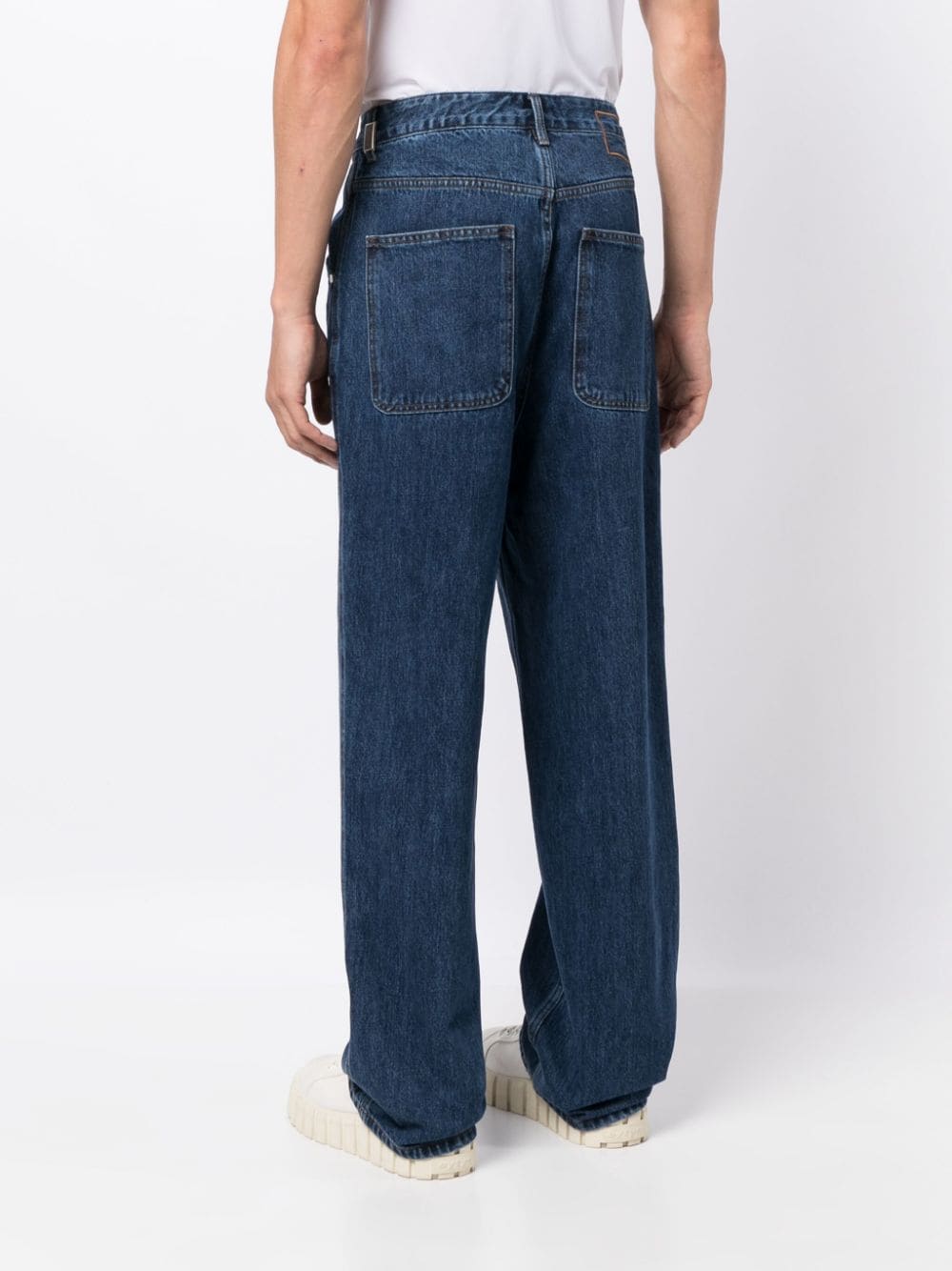 Shop Studio Tomboy Wide-leg Cotton Jeans In Blue