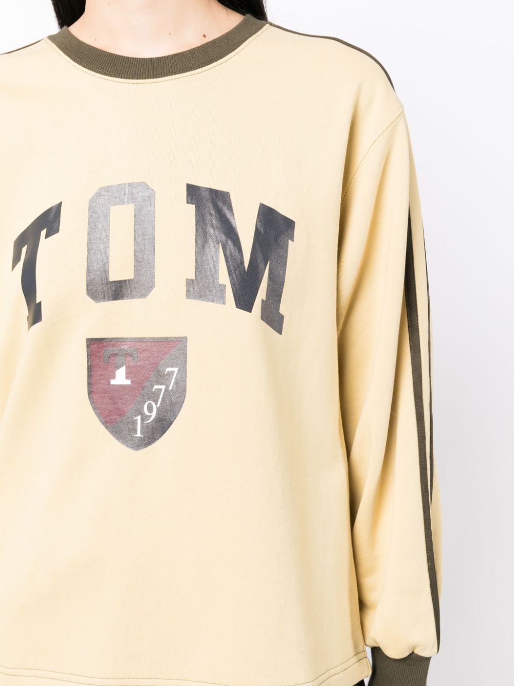 Shop Studio Tomboy Graphic-print Cotton Sweatshirt In Yellow
