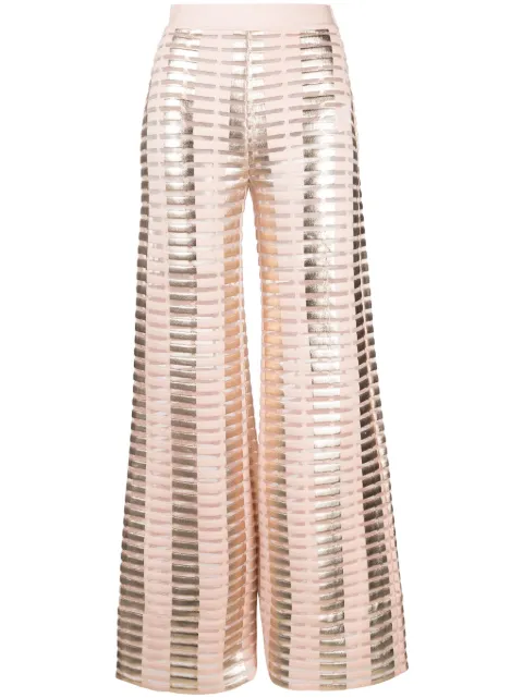 Genny pantalon évasé à fini métallisé