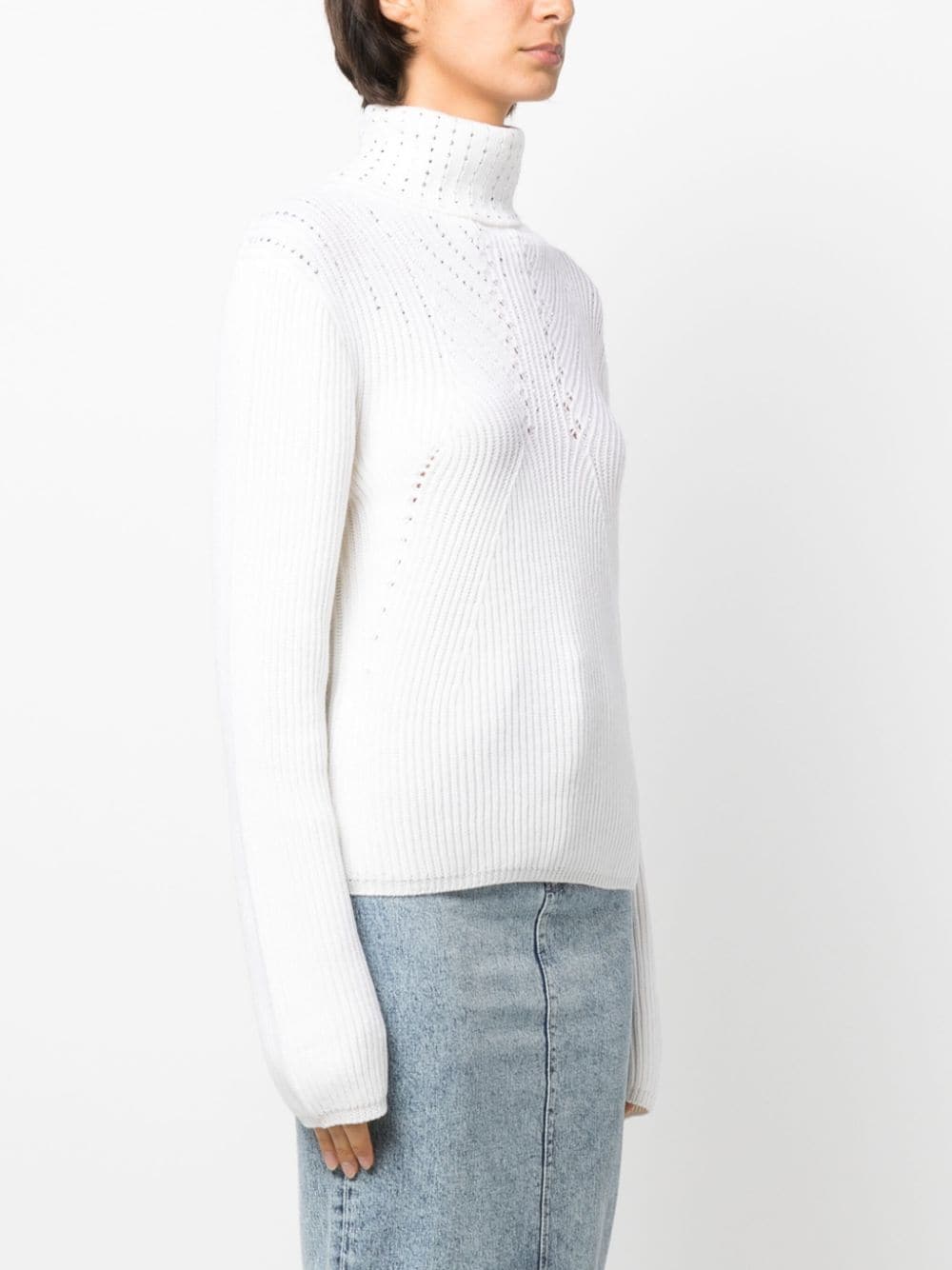Shop Genny Stud-embellished Wool Jumper In White