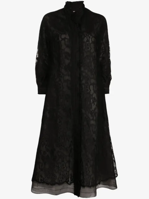 SHIATZY CHEN lace pleated single-breasted coat