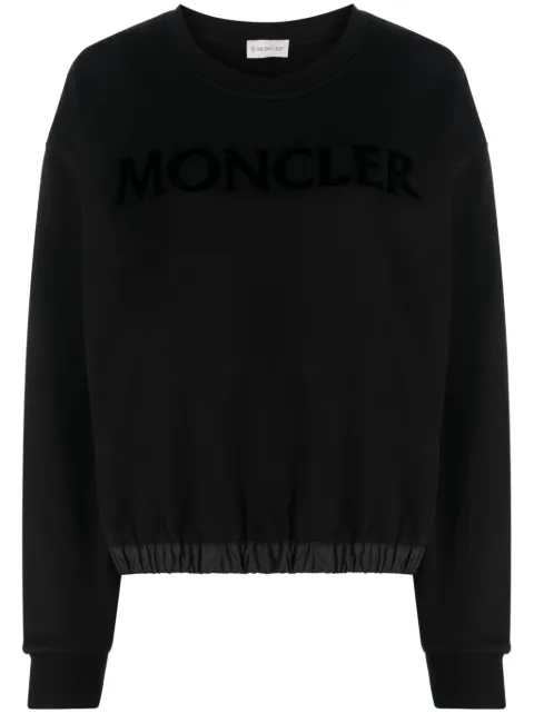 Moncler sudadera con cuello redondo y logo estampado