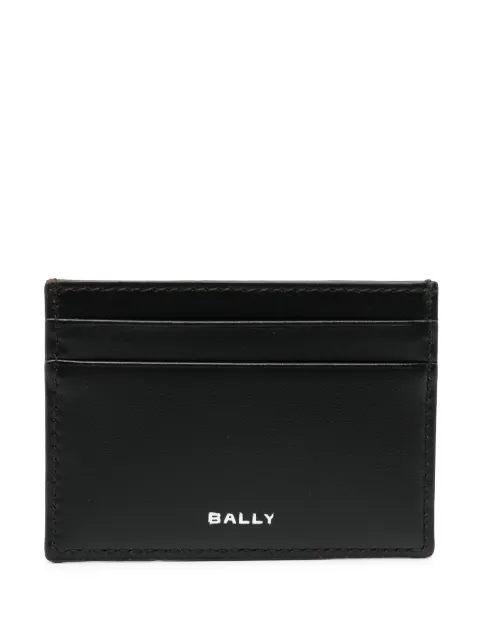 Bally stripe-detail leather card holder 