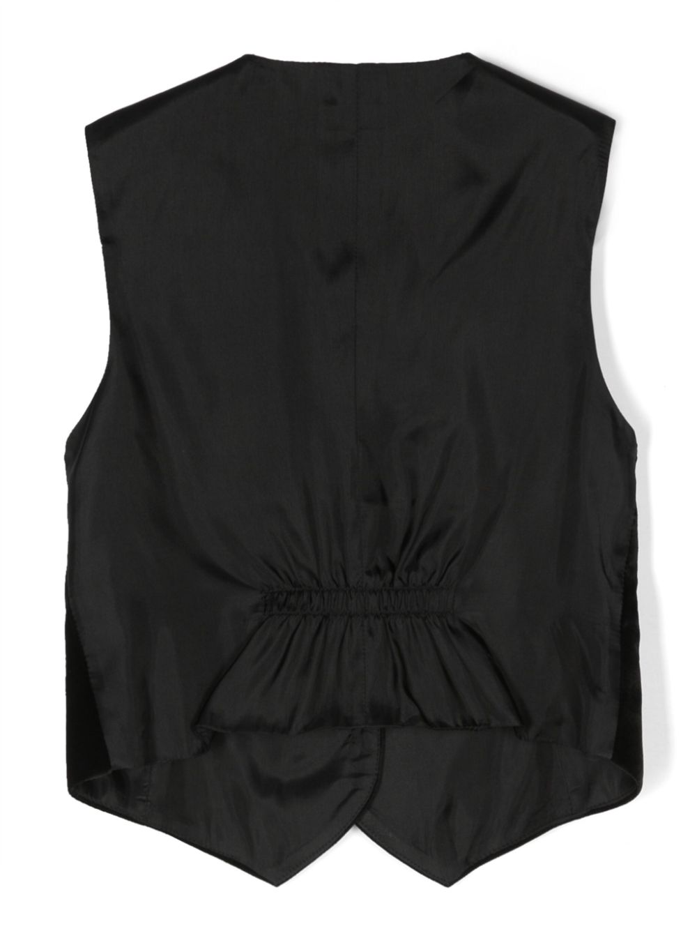 Il Gufo floral-embroidered velvet waistcoat - Zwart