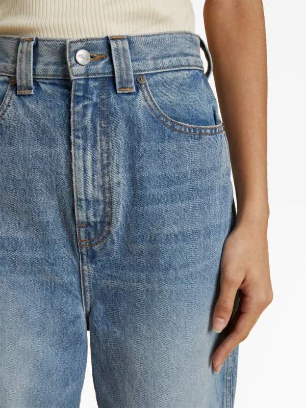 KHAITE Albi high-rise Tapered Jeans | Blue | FARFETCH