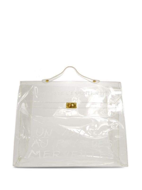 BRACELET BAG Clear Tote Vinyl Plastic Bag Shopper Handles Transparent Mini  Small