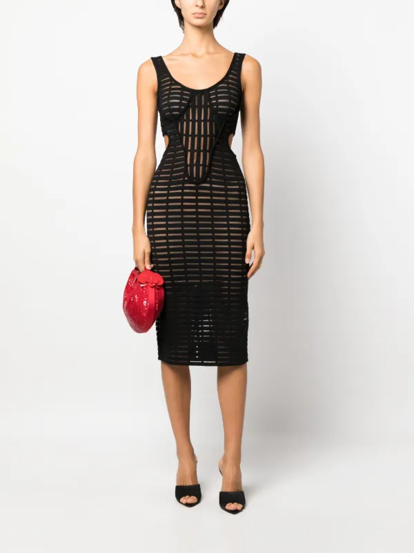 Genny Iconic cut-out Midi Dress Black FARFETCH LB